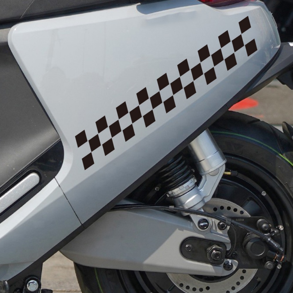 Scooter Helmet Set - Autocollants de moto drapeau à carreaux,